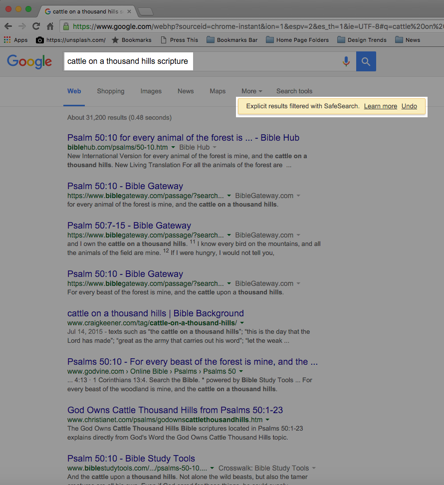 Google – safely removing explicit results from the Bible